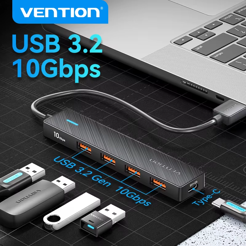 Usb Hub 4 Port ABS Hub USB 3.2 10Gbps for Laptop Multi Splitter Adapter For Xiao