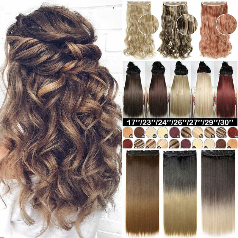 Curly Wavy One Piece Wedding Clip In Long Natural Hair Extensions
