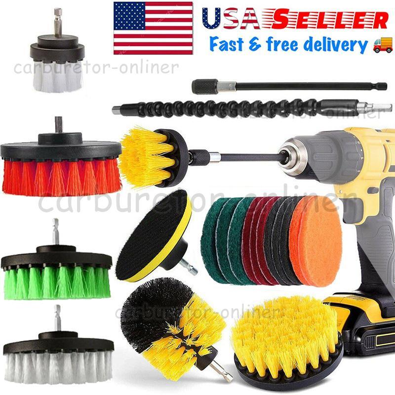 Drill Brush Set Power Scrubber Drill Attachments For Carpet Tile Grout Cleaning