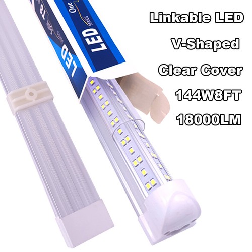 25 Pack 8FT LED Tube Light 8 Foot 144W LED Shop Garage Warehouse Light Fixture