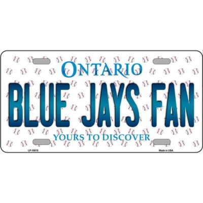 MINI Size 4''x2.2'' License Plate Metal Sign for Home Blue Jays Fan Ontario