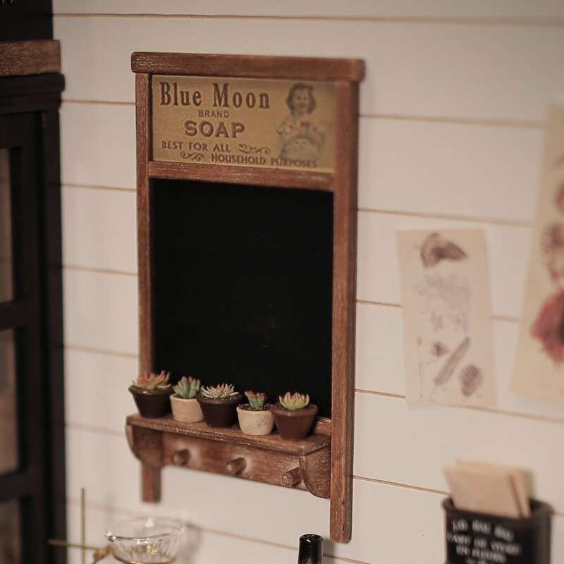 1/6 Scale Dollhouse Miniatures Furniture Blackboard Wooden Unfinished Accessorie