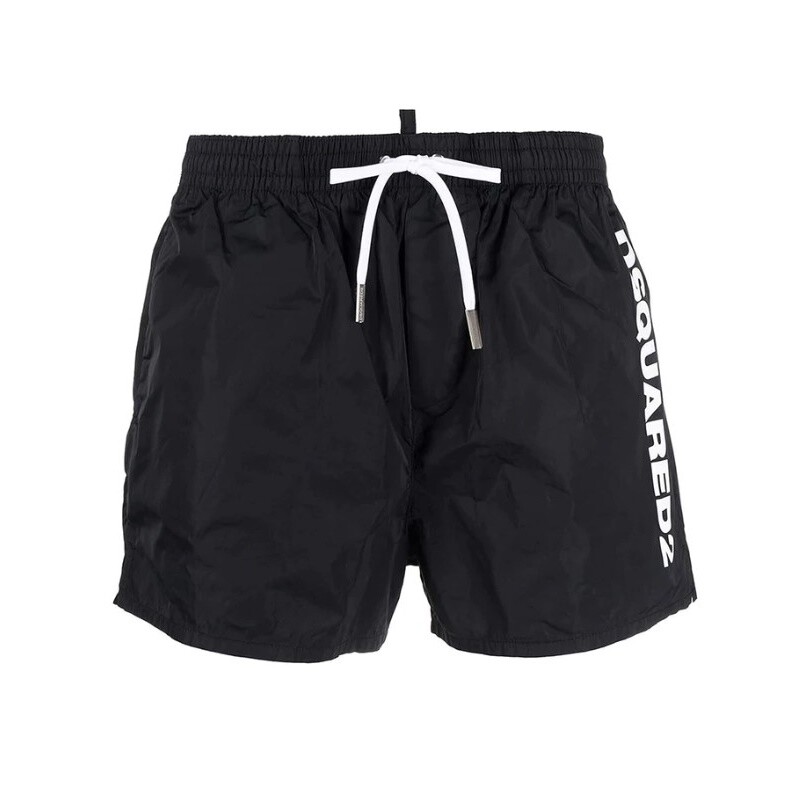 

Костюм мужской Dsquared2 Shorts D2 Boxer Shorts Sea Black with Logo White, Черный