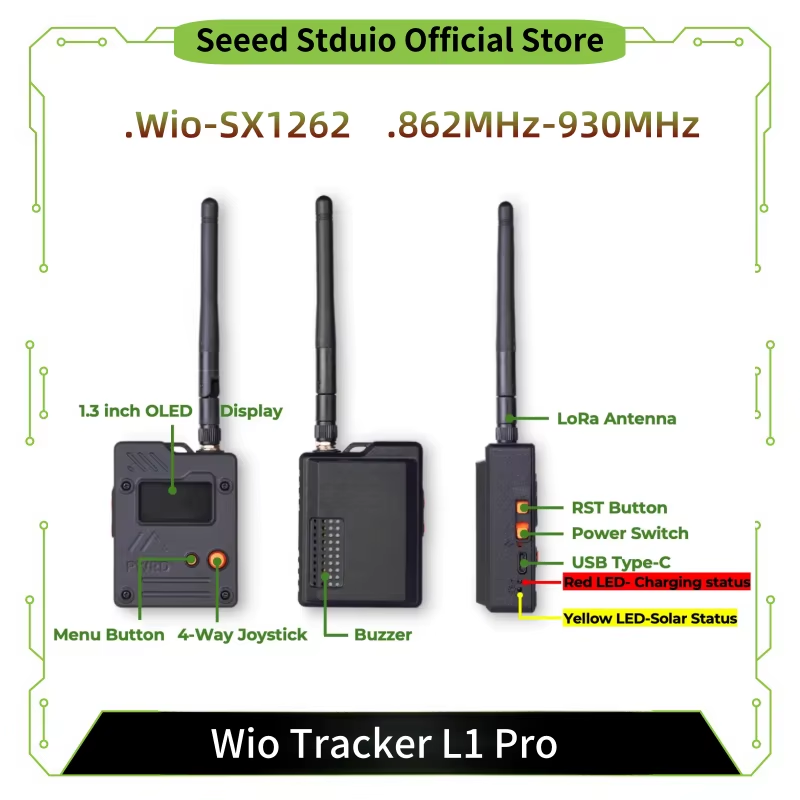 Wio Tracker L1 Pro Lora Meshtastic Node 868MHz 1.3inch OLED Display Battery 862–