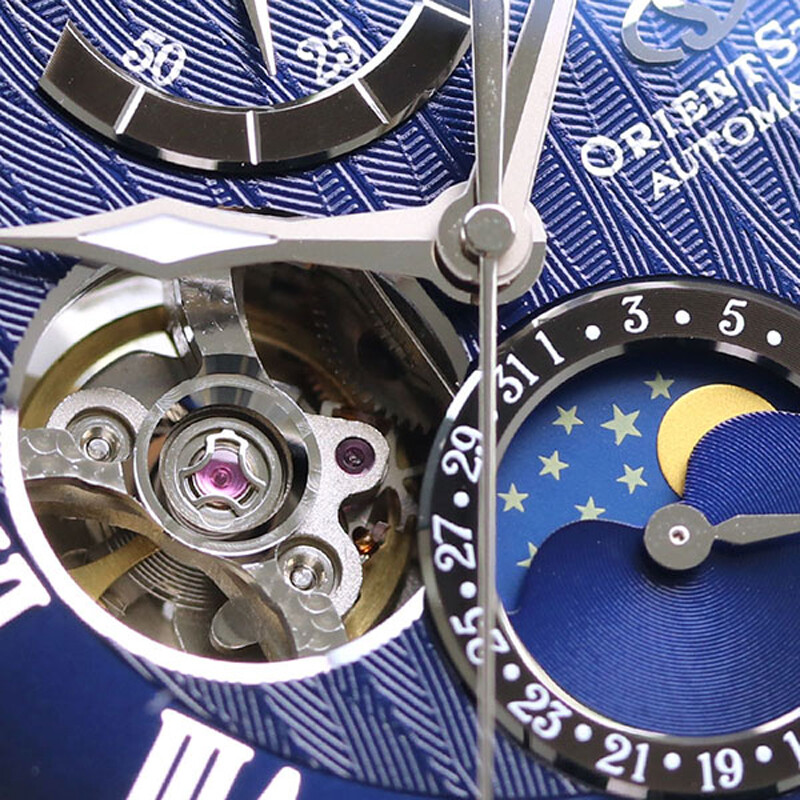 Pre-owned Orient Star Rk-ay0103l Automatic Mechanical 22 Jewels Moon Phase Men`s Watch