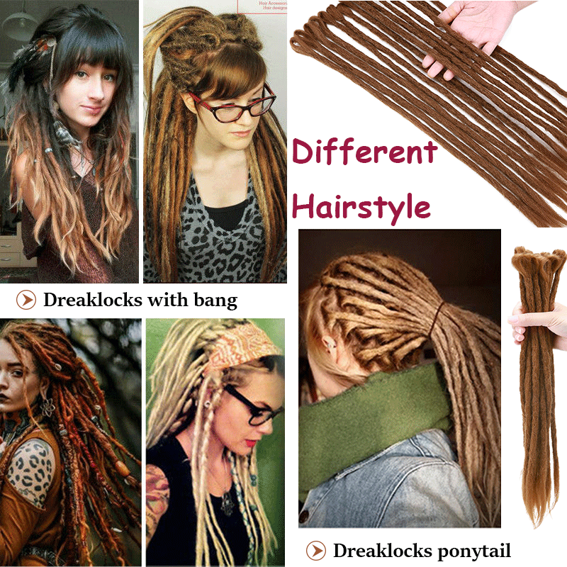 Full Head Crochet Dreads 100% Handmade Dreadlocks Thick Hair Extensions As Human