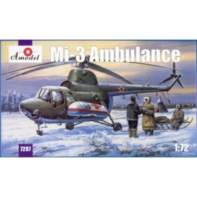 Amodel 7297 Scale model helicopter kit 1:72 Mi-3 ambulance - kit modelling
