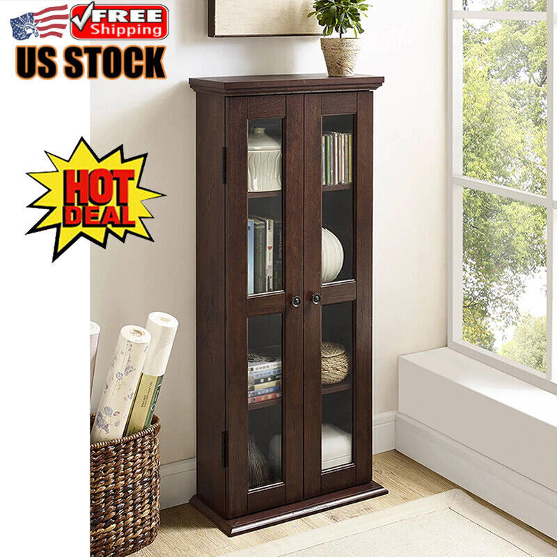 CD DVD Blu-Ray Media Tower Storage Cabinet Audio Organizer V
