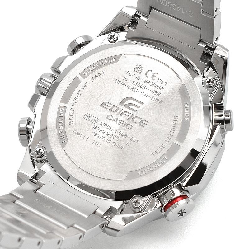 Pre-owned Casio Edifice Eqb-501xd-1ajf Bluetooth Sport Solar Smart Phone Link Men`s