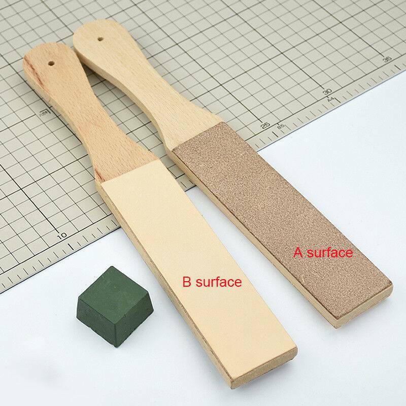 Double-sided Leather Strop with Polishing Compound Kit for Knife Sharpening
