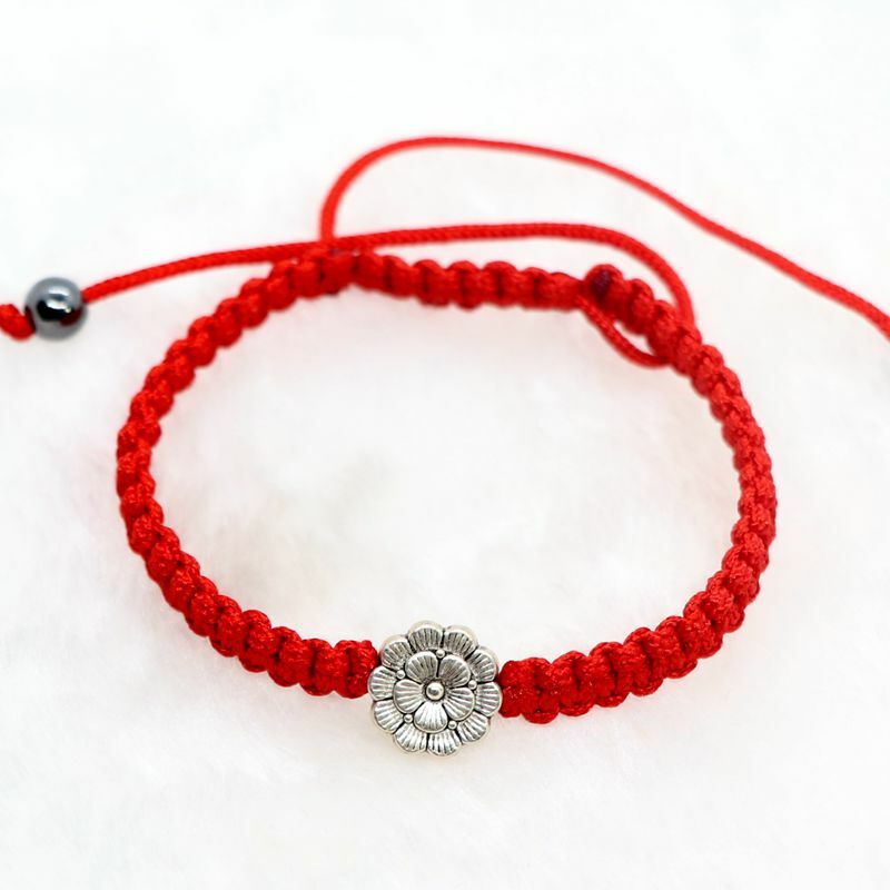 Fruit Jewelry Women Gift Flower Bracelet Charm Bracelet Boho Bracelet Wrap Bracelet Cotton Cord Bracelet Spring Jewelry Red Bracelet