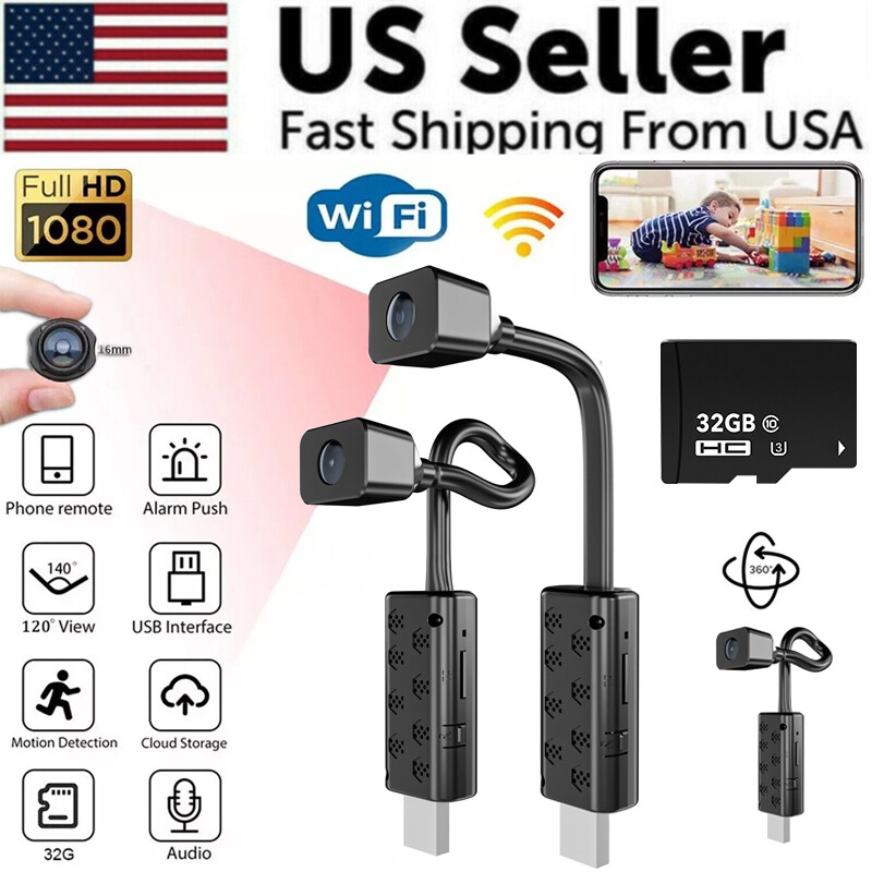 Mini Hidden Spy Camera Home Security Nanny Cam Full HD 1080P Audio Video DVR DV