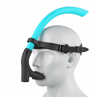 Swim Snorkel One-Way Purge Valve Easy to Adjust with Silicone Mouthpiece Blue US