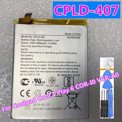 New 4000mAh CPLD-407 Battery For LeEco Cool1 Dual Play 6 C103 C106 C106-9