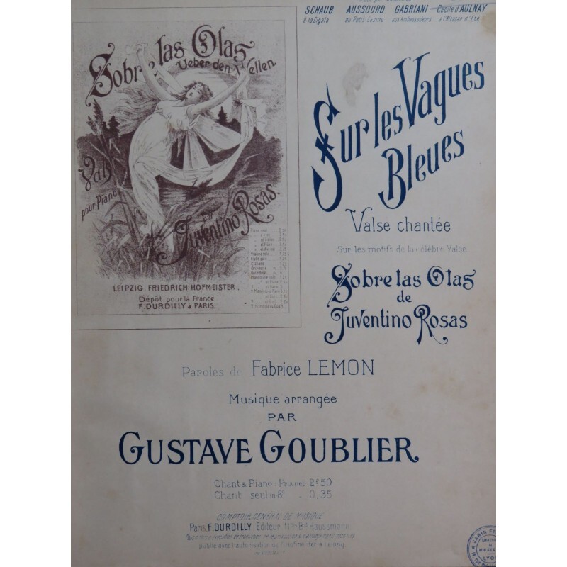 Goublier Gustave Sur Les Vagues Bleues Chant Piano