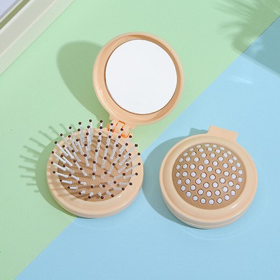 Small Comb With Foldable Mirror Portable Comb With Mirror Tool Girl Hair Brush