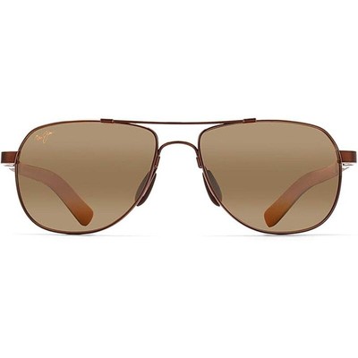 Pre-owned Maui Jim Unisex Polarized Aviator Sunglasses, Medium In Brown