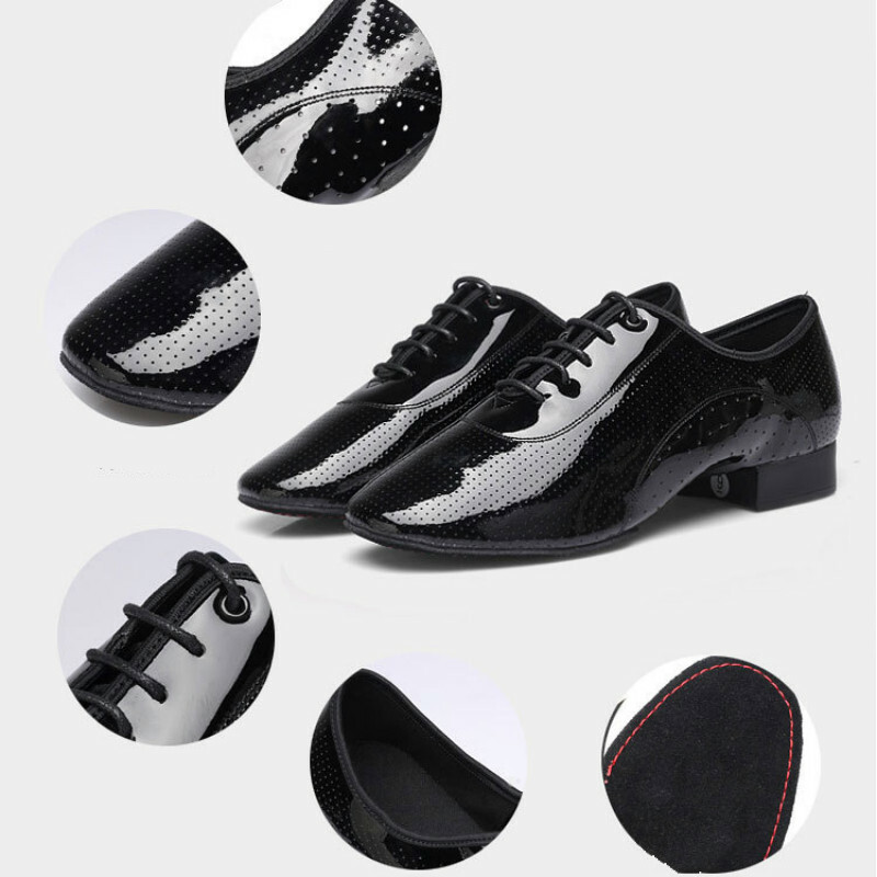 Black Mens Dancing Shoes Footwear Soft Sole Outdoor Latin Salsa Tango Ballroom