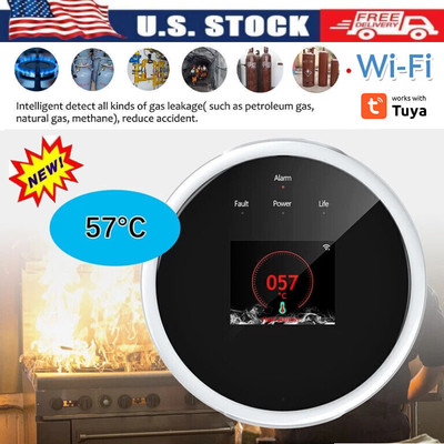 Hot Wifi Gas Leak Detector Home Natural Gas Leak Detector LCD Screen APP Alarm ~