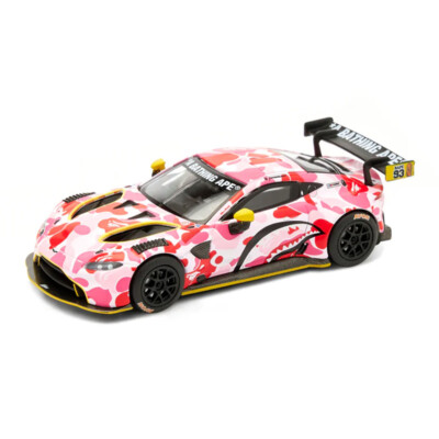 Poprace 1/64 BAPE x Aston Martin GT3 Pink Diecast Scale Model Car #PR64-AMBA-21P