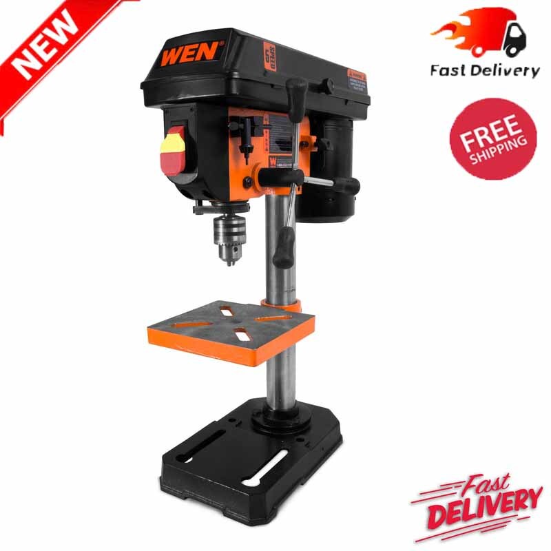 2.3-Amp 8-Inch Cast Iron Benchtop Drill Press Metal Wood Plastic 5-Speed Compact
