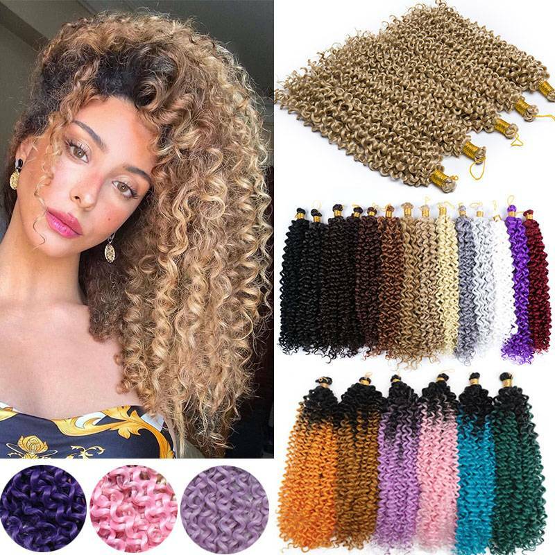 Real Thick Wave Twist Ombre Braid Water Curly Braiding Hair Extension Crochet US