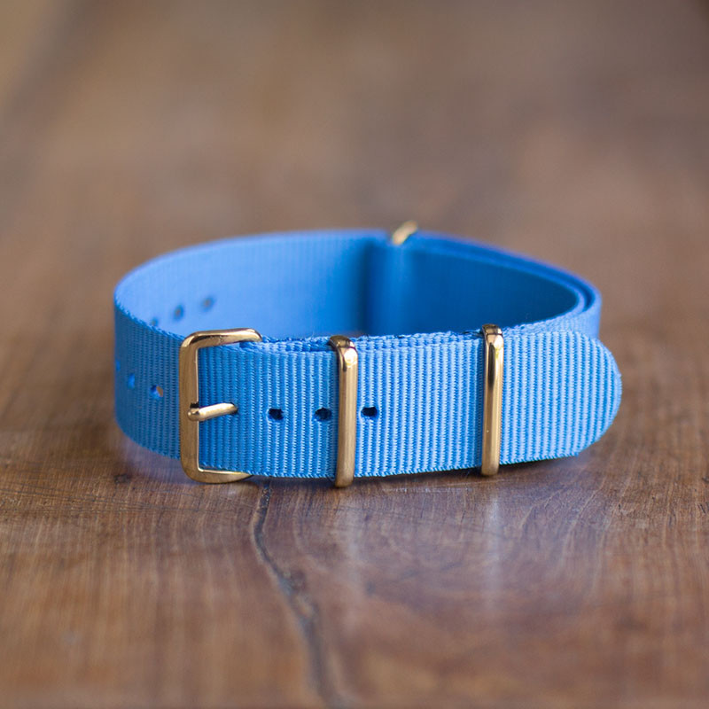 Cinturino In Nylon Universale Ricambio Orologio Larghezza 18mm Blu lac