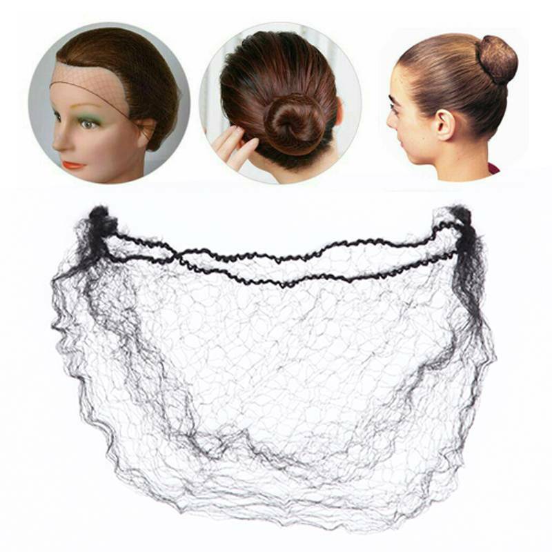 100pcs Invisible Hair Bun Nets Elastic Sleek Cover Edge Mesh Stretch US eBay