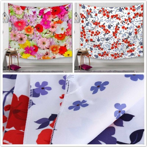 Flower Printed Polyester Wall Hanging Tapestry Room Decorative