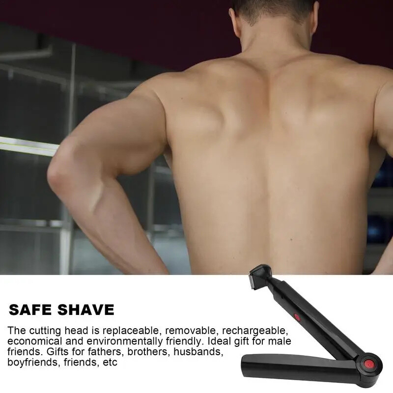Electric Back Shaver For Men Long Handle Body Hair Removal Facial Razor Trimmer