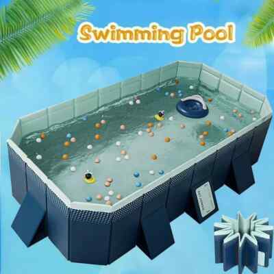 Rectangular Family Above Ground Outdoor Swimming Pool Foldable Adult Kiddie Pool