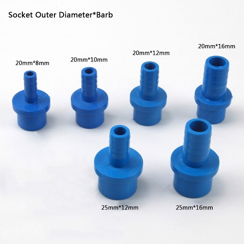 816mm-pvc-plain-spigot-x-hose-connector-barbed-joiner-plumbing-pipe-fitting