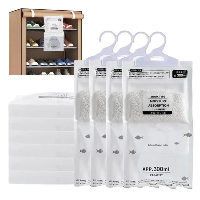 10X Hanging Moisture Absorber Bags Wardrobe Closet Dehumidifier Damp Mold Remove