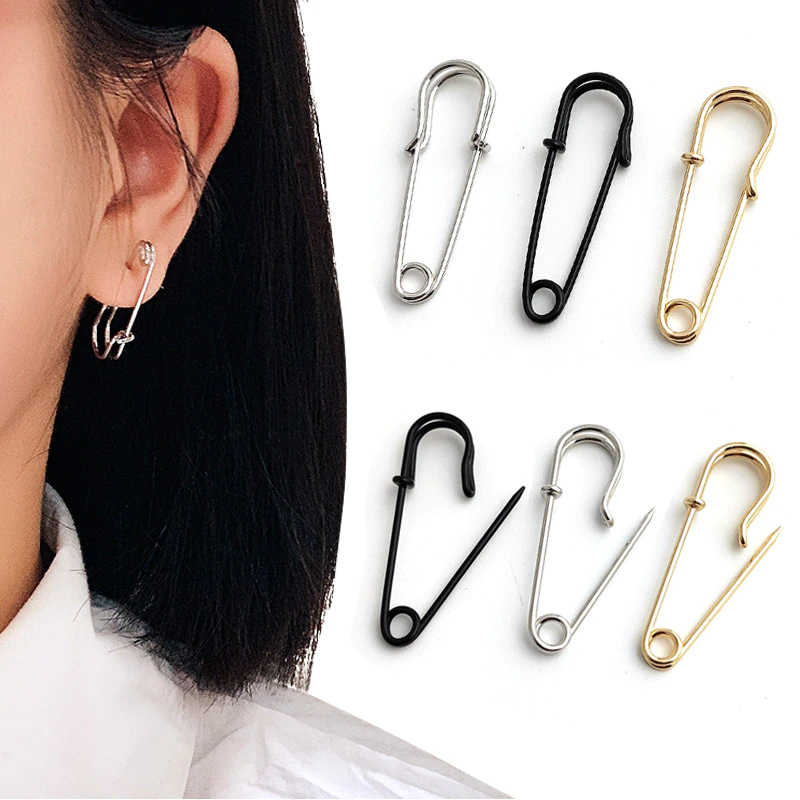 Piercing ear with safety cheap pin
