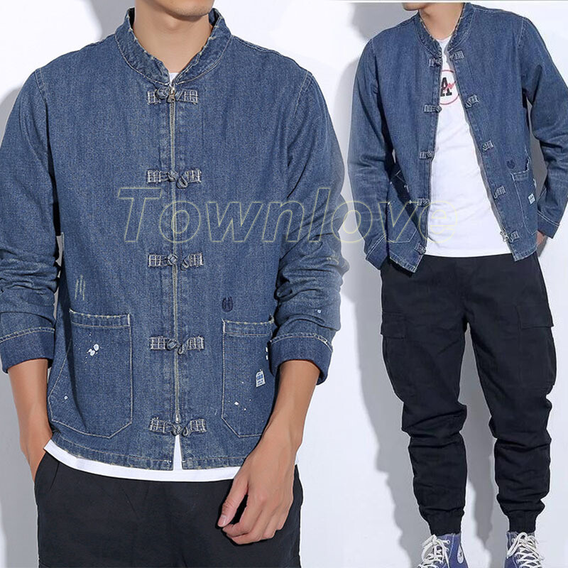 CHINA BUTTON DENIM デニムジャケット チャイナボタン デニムジャケット – 古着屋Top of the Hillの
