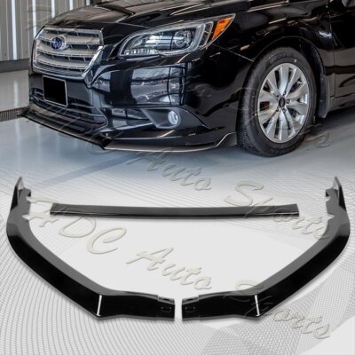 For 2015-2017 Subaru Legacy STi-Style JDM Painted Black Front Bumper Spoiler Lip