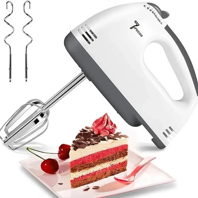7 Speed Electric Hand Mixer Whisk with Stainless Steel Egg Beater Cake Baking