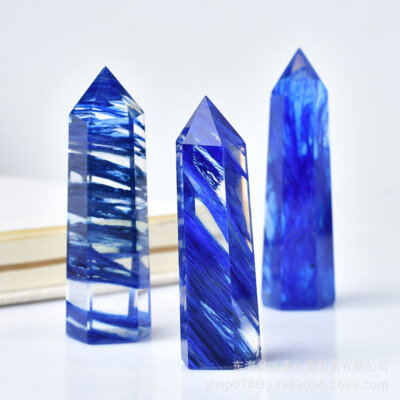 Blueberry Quartz Tower Healing Crystal Point Chakra Reiki Obelisk Decor 1PC