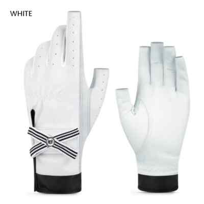 Pgm 1 Pair Women Open Finger Golf Gloves Lady Sheepskin Bow Mittens with Mark