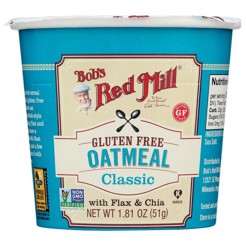 Oatmeal Classic 1.81 Oz Cup Gluten Free Bob's Red Mill with Flax and Chia Koshar