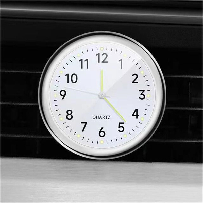 Luminous Car Dashboard Air Vent Stick-On Time Clock Quartz Analog Watch Gauge