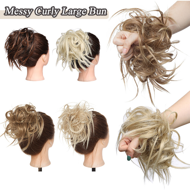 Thick Wrap Messy Bun Scrunchie Hair Extensions Natural As Human