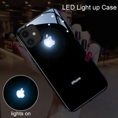 LED Induction Shine Light up Glass Phone Case Cover for iPhone 16 15 13 Pro Max