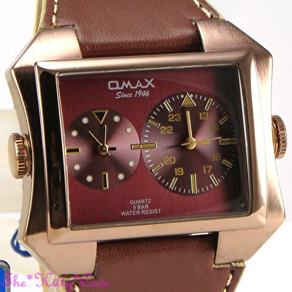OMAX Waterproof 5ATM SS Seiko Movt Gents Unisex Dual Time Twin Zone Watch DUL009 | eBay