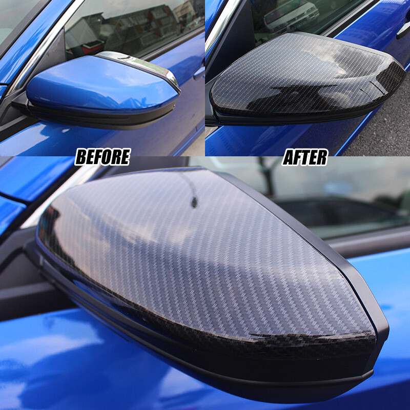 Side Door Mirror Wing Carbon Fiber Trim Cover Molding For Honda Civic