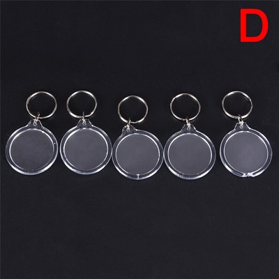5PCs Transparent Blank Insert Photo Picture Frame Keyring Key Chain DIY Gift`da