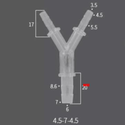 Y Pipe Hose Connector Plastic Barbed Joiner Tube Splitter 3 Way Reducer Fitting