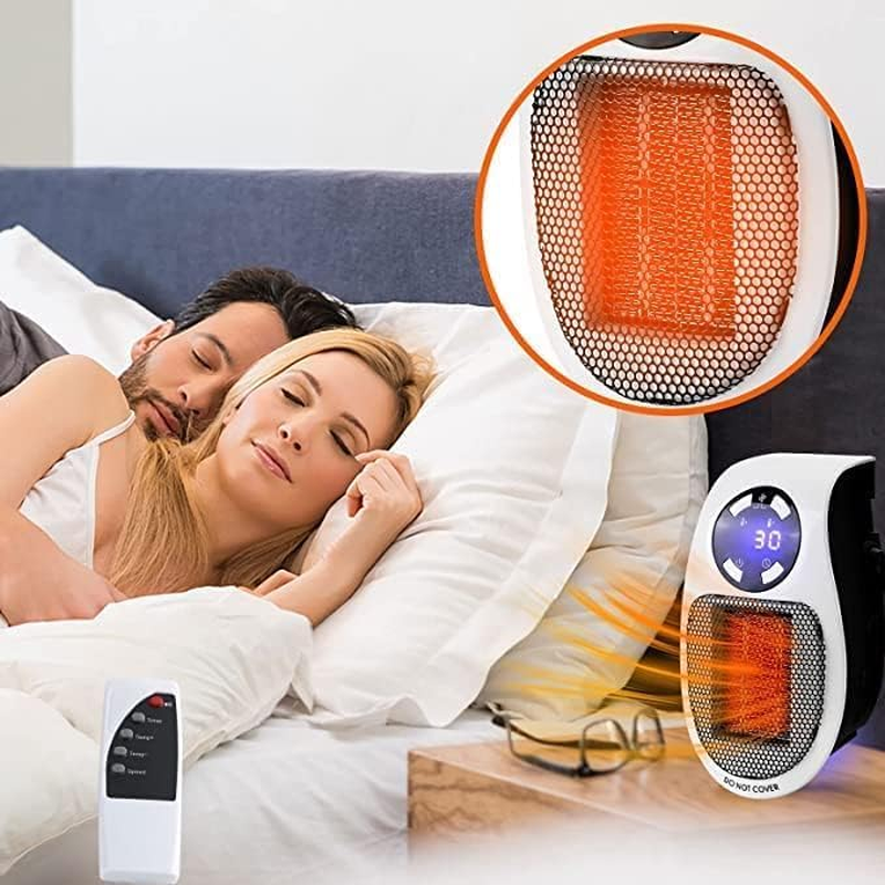 Upgrade Smart Wall Space Heater 500W/800W Portable Electric Small Heater with Ad