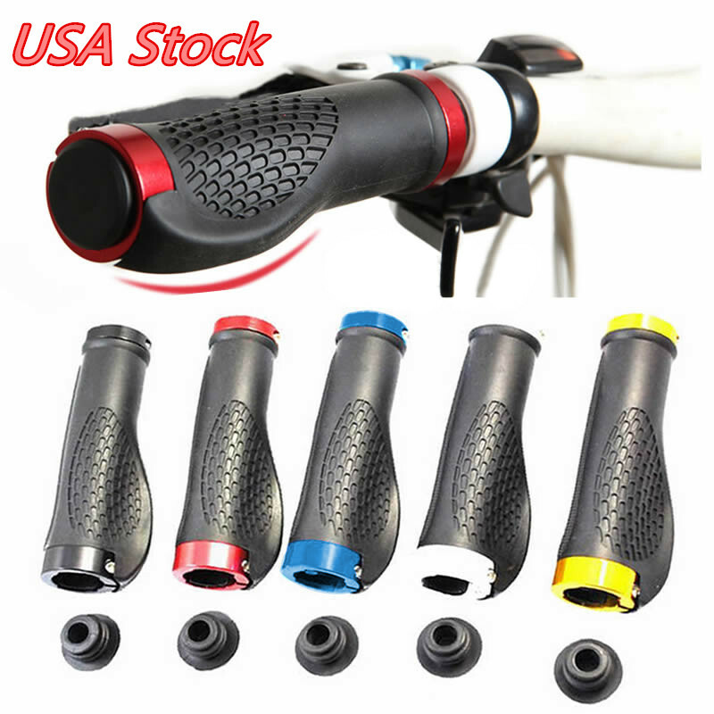 Bicycle Handlebar Rubber Grips Cycling Lock-on Ends Usa