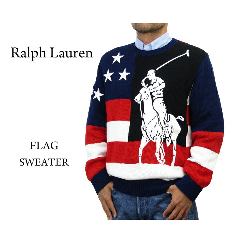 

Свитер с круглым вырезом и флагом США Big Pony Polo Ralph Lauren, Multicolor